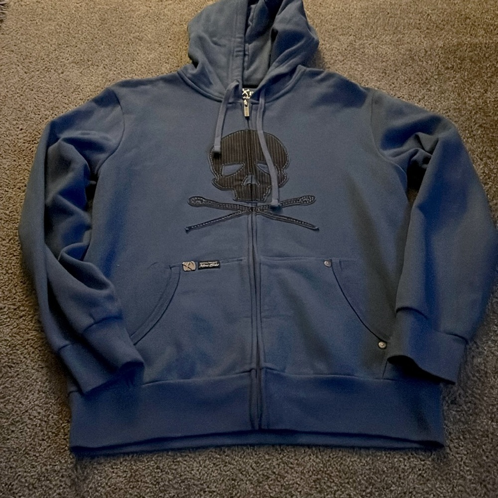 Marc Ecko Cut and Sew Hoodie Blue Large